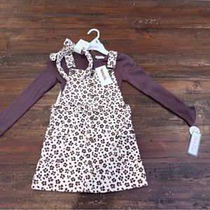 Little Lass Purple and Cream Floral Dress